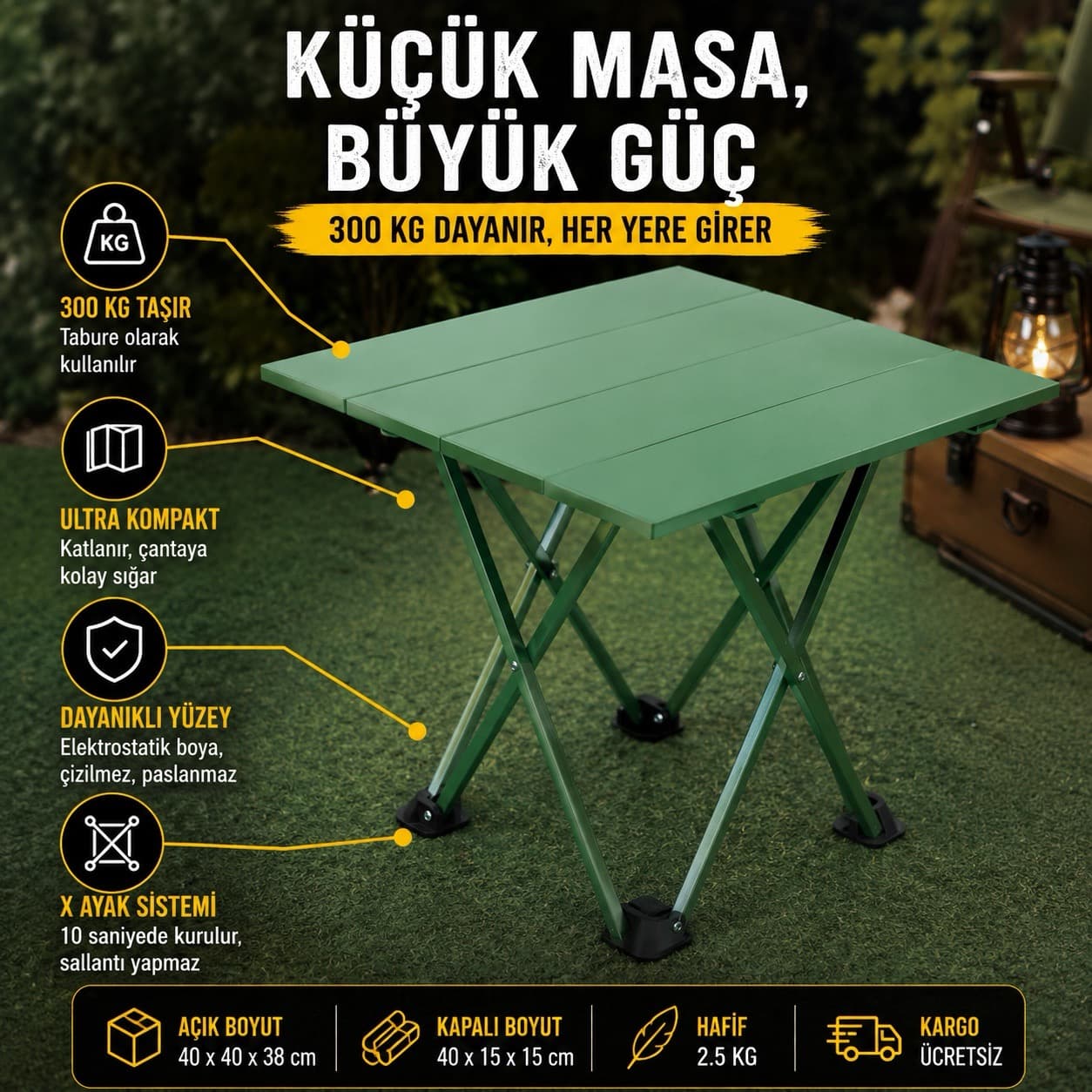 Kvox Axis Iron Katlanır Motosiklet Masası